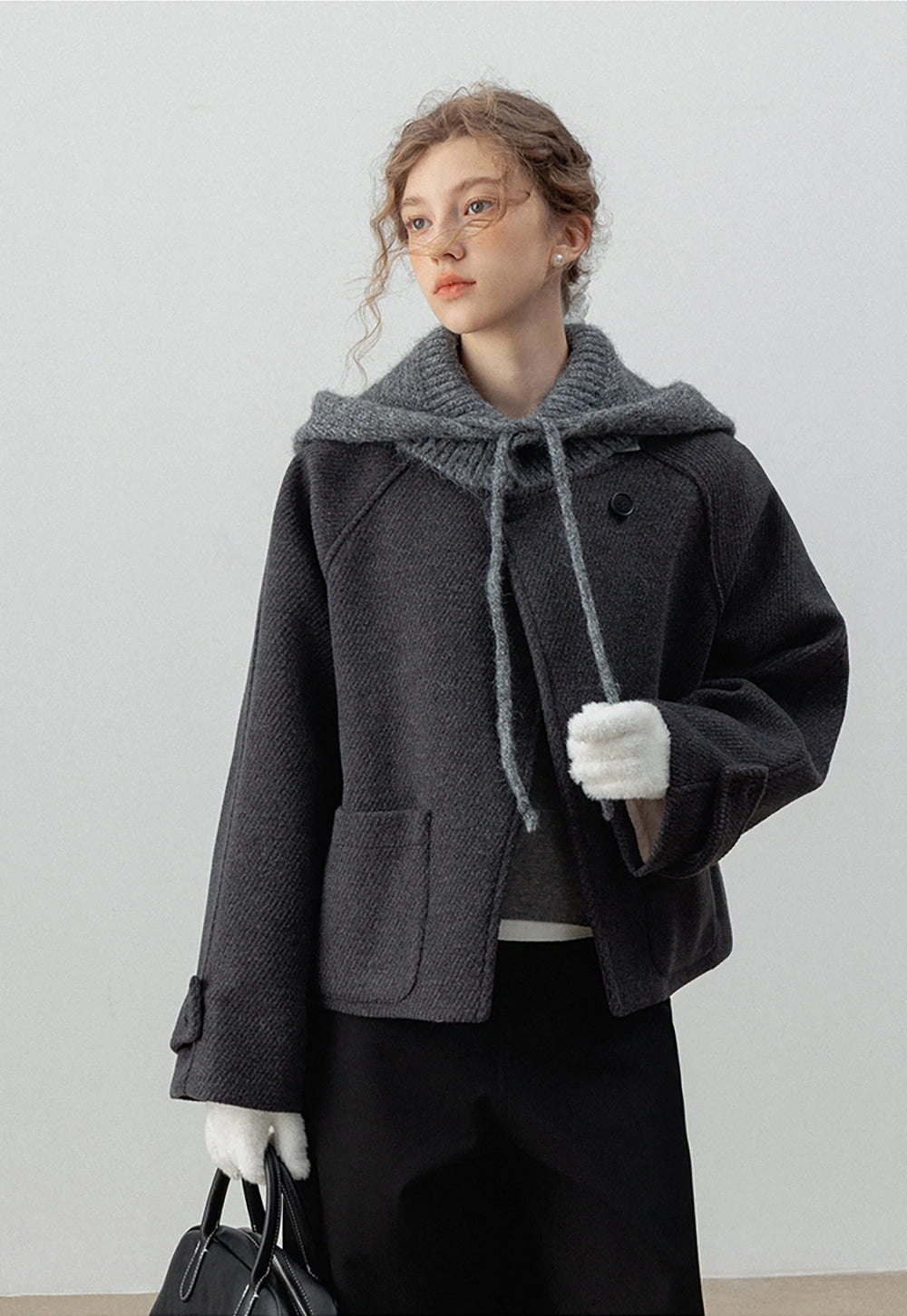 Women's Wool Blend Hooded Coat