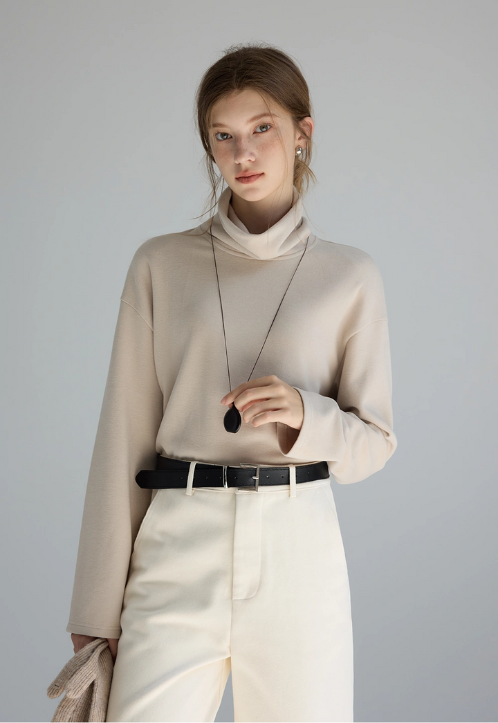 Women's Relaxed Turtleneck Pullover Top