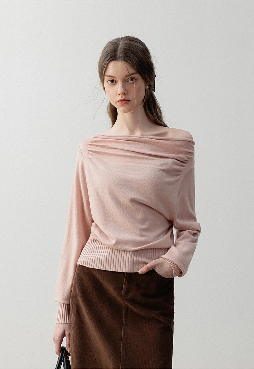 Women's Off-Shoulder Draped Sweater