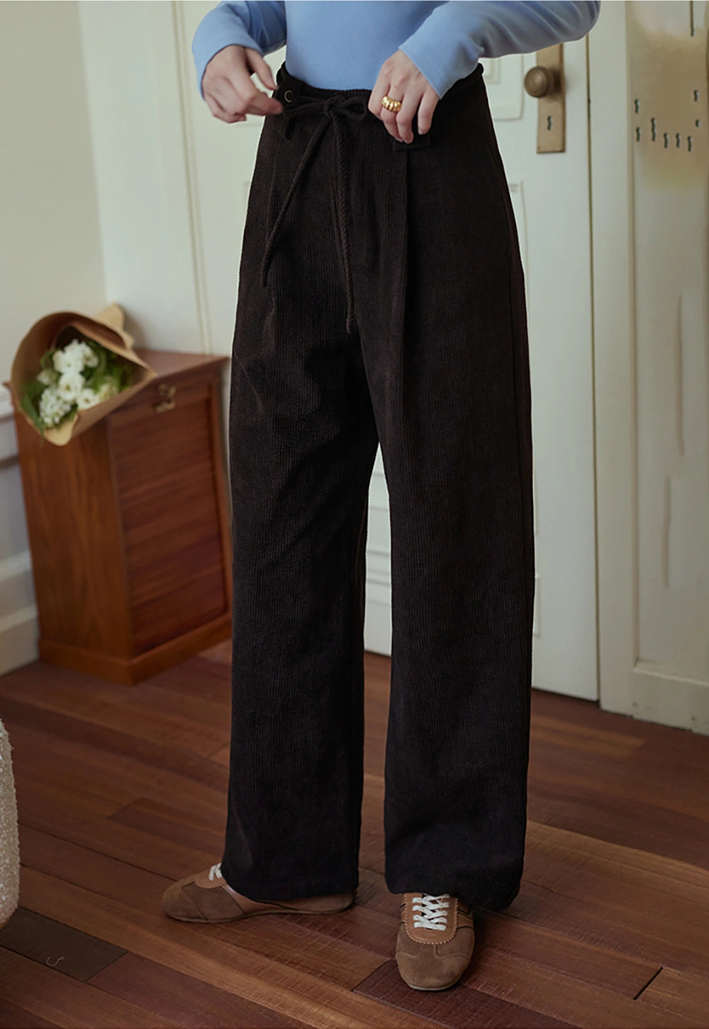 Women's Corduroy Drawstring Casual Pants