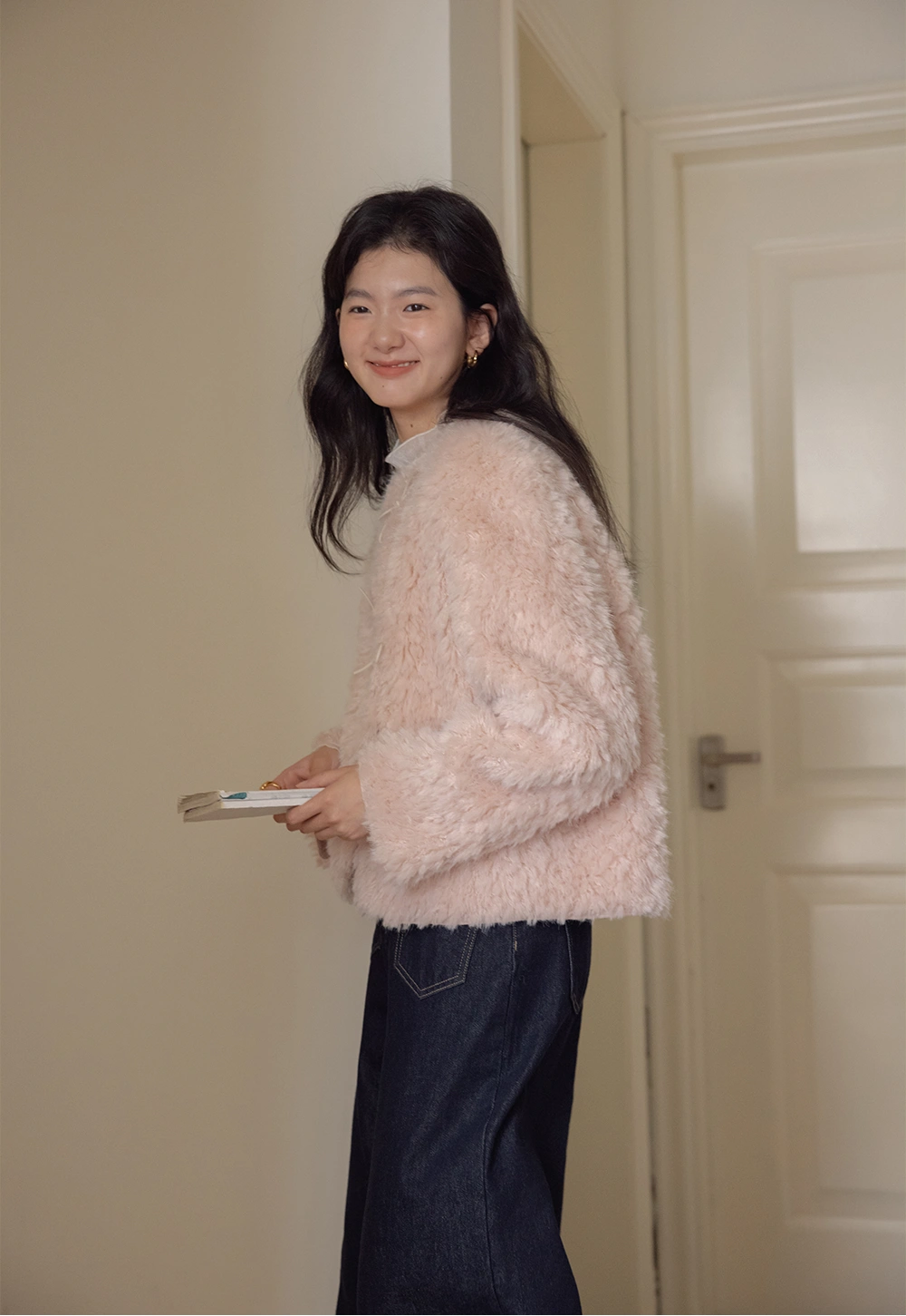 ozy Faux Fur Jacket with Toggle Closures