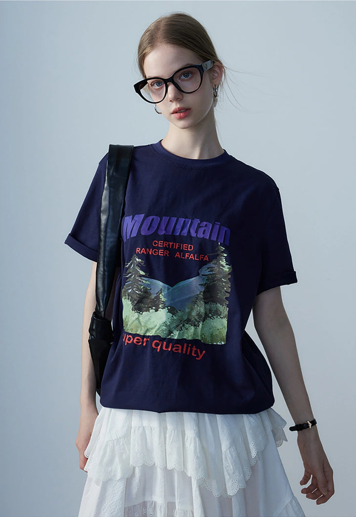 Women's Graphic Print Mountain T-Shirt