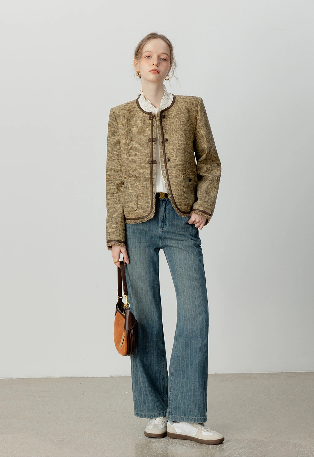 women's Classic Textured Tweed Jacket