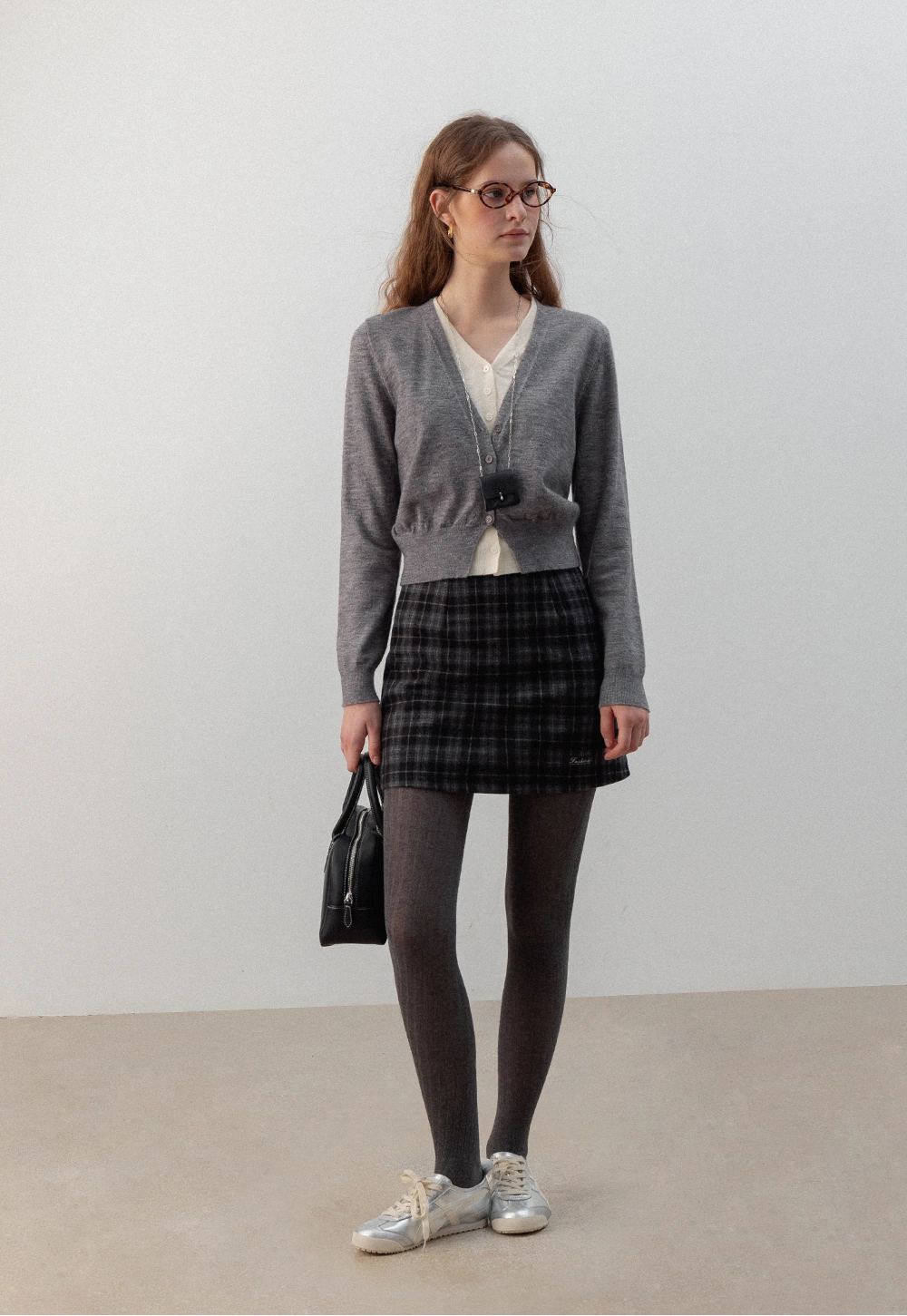 Women's Plaid Wool Blend Mini Skirt