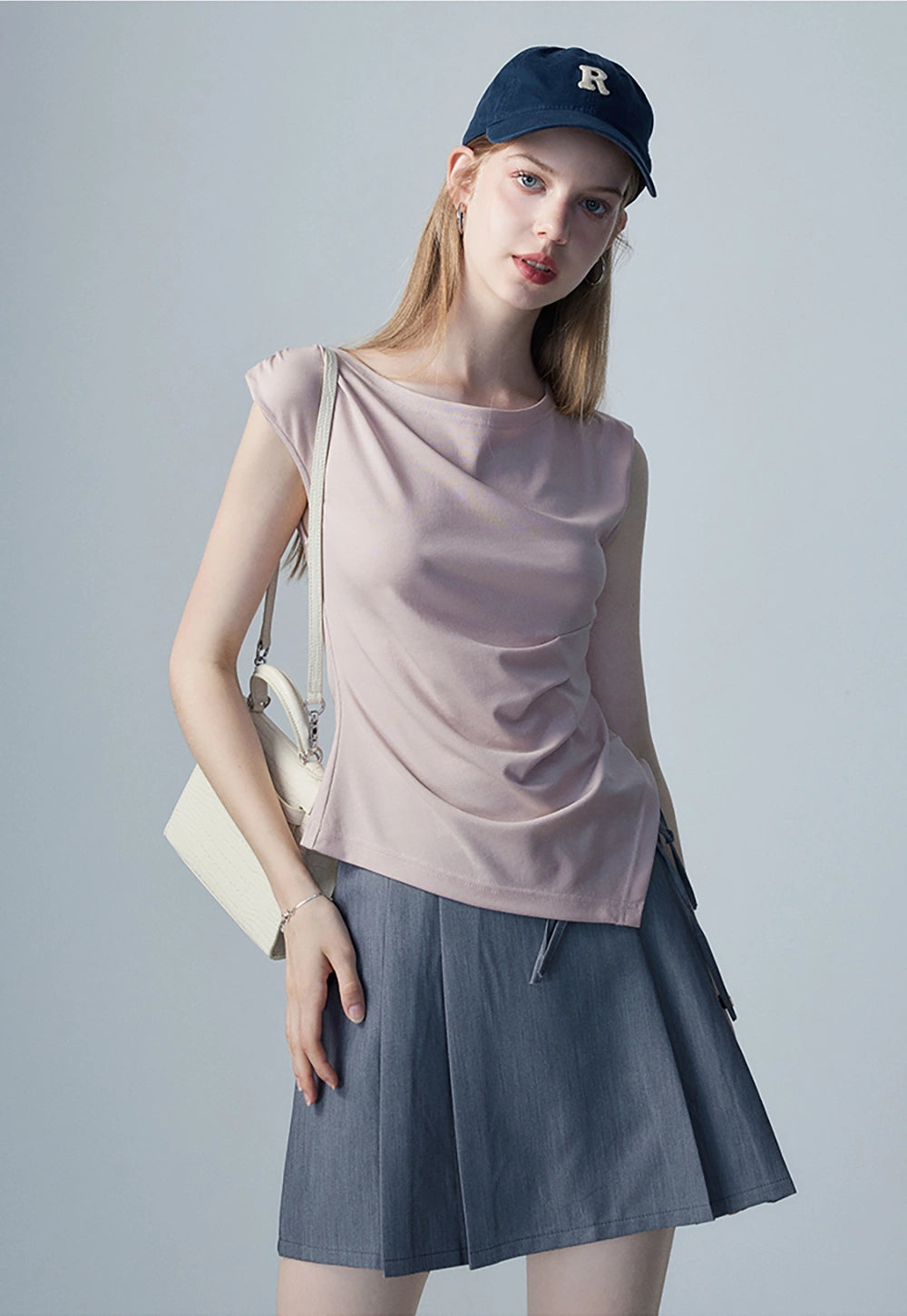 Women's Draped Asymmetrical Top