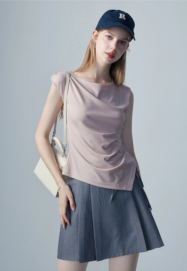 Women's Draped Asymmetrical Top