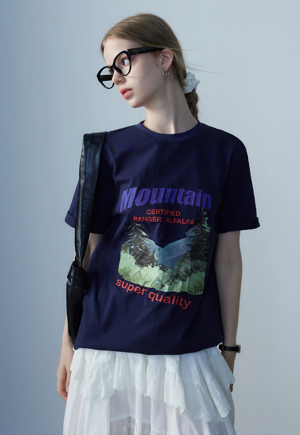 Camiseta de montaña con estampado gráfico para mujer