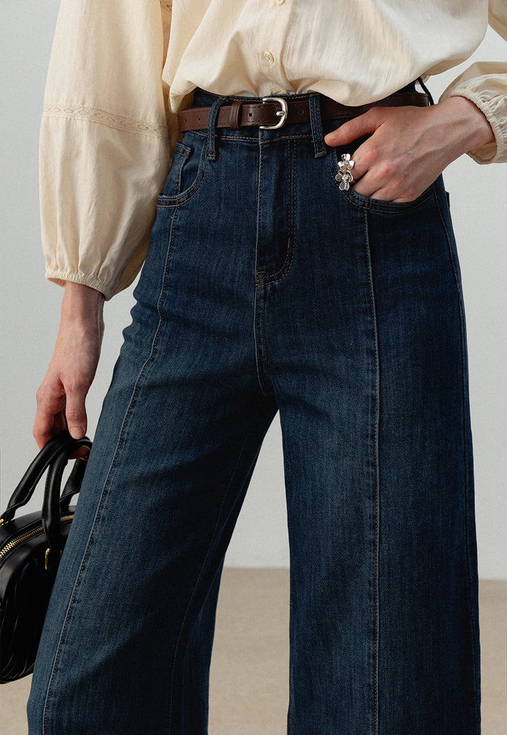 Women's High-Waist Wide-Leg Denim Jeans