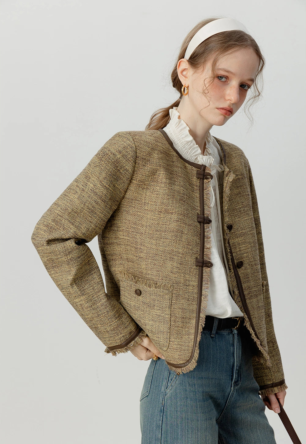 women's Classic Textured Tweed Jacket