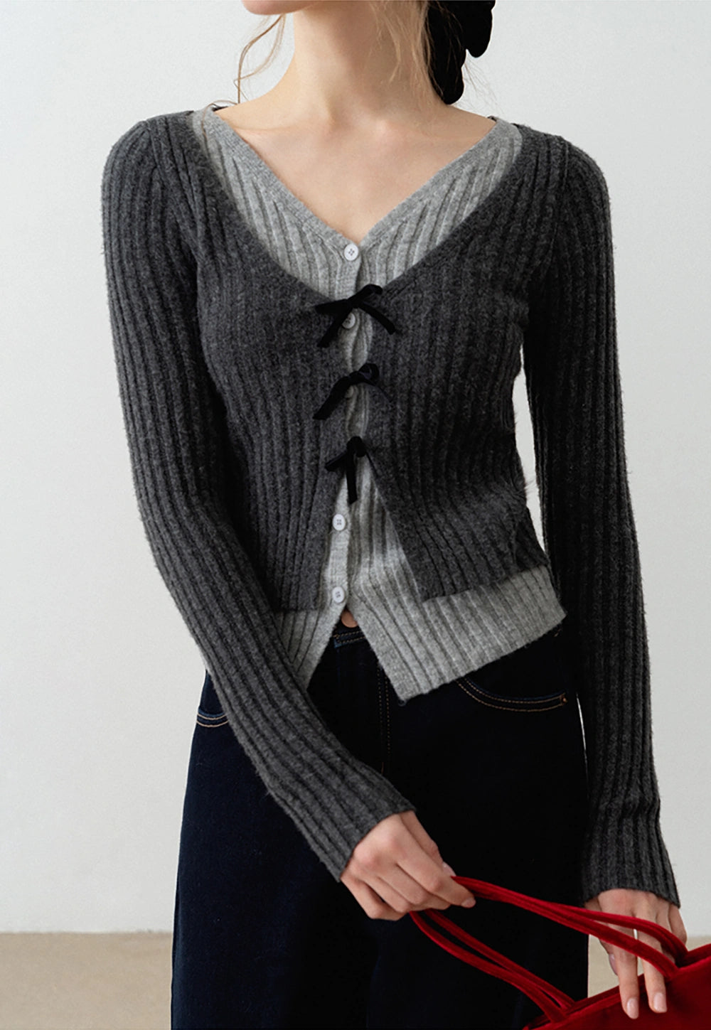 Women's Ribbed Knit Cardigan