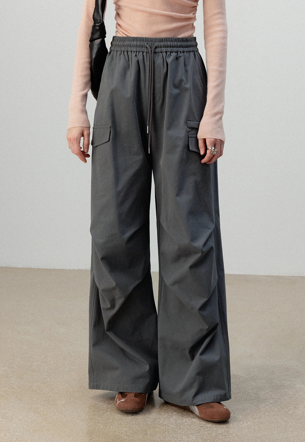 Utility Cargo Wide-Leg Pants