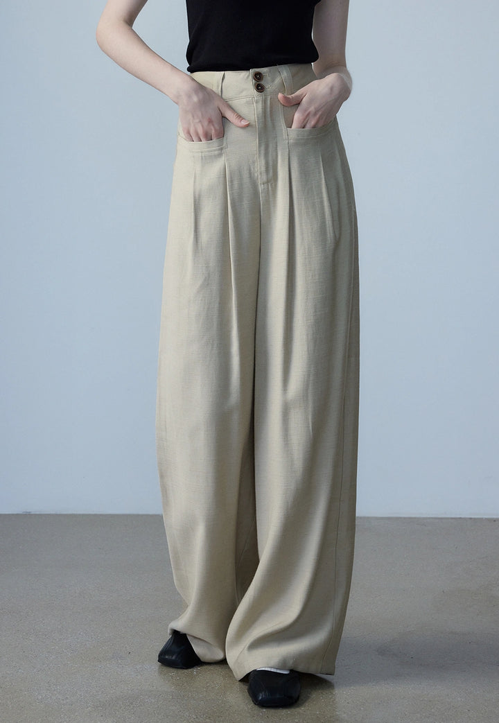 Women's Wide-Leg Pleated Pants