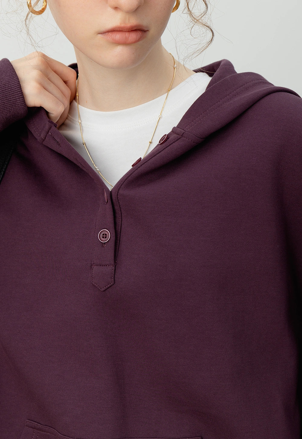 Women's Button-Up Hoodie – Oversized Pullover Sweatshirt