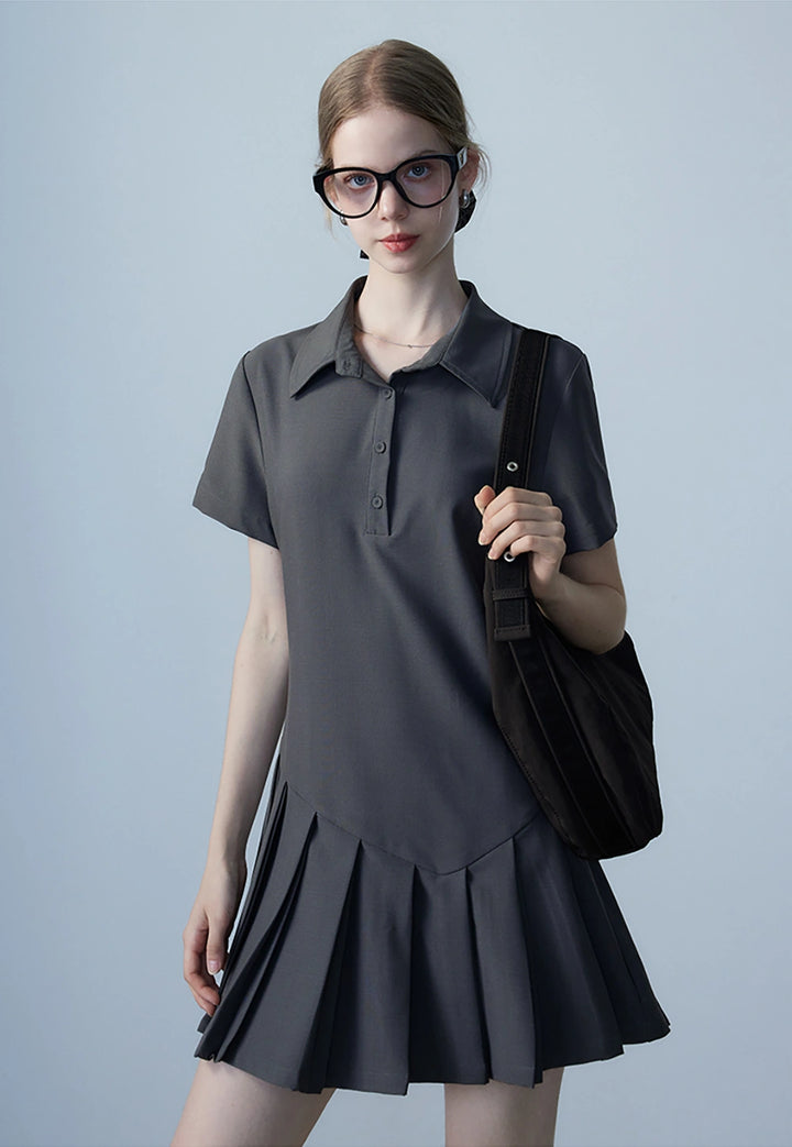 Women's Pleated Polo Dress