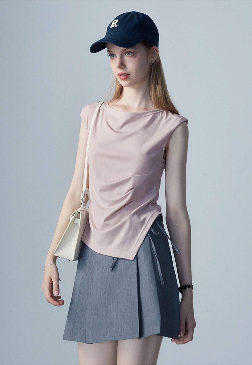 Women's Draped Asymmetrical Top