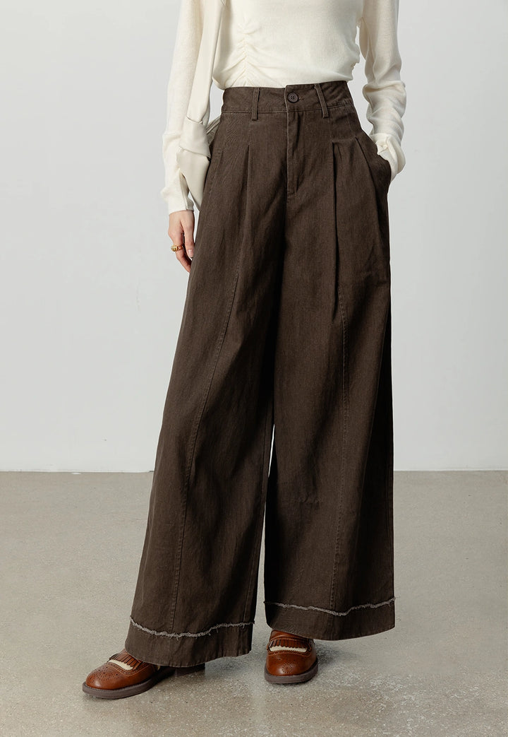 Women's Wide-Leg High-Waist Cropped Pants