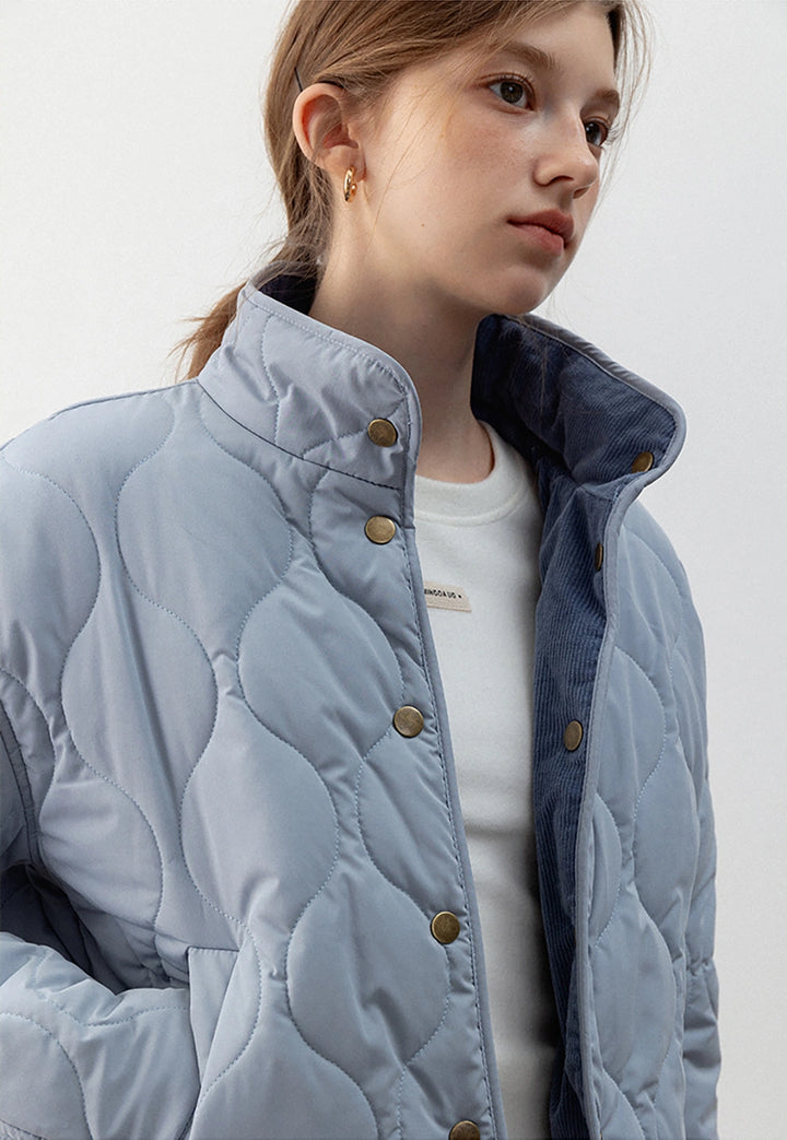 eversible Stand Collar Puffer Jacket