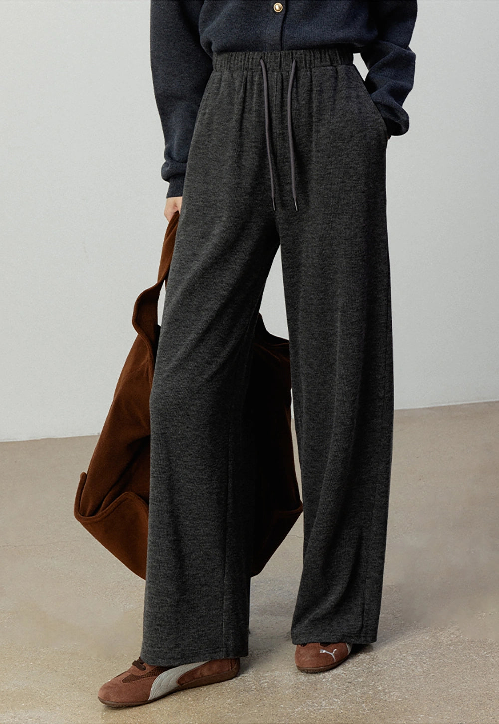 Wide-Leg Drawstring Pants