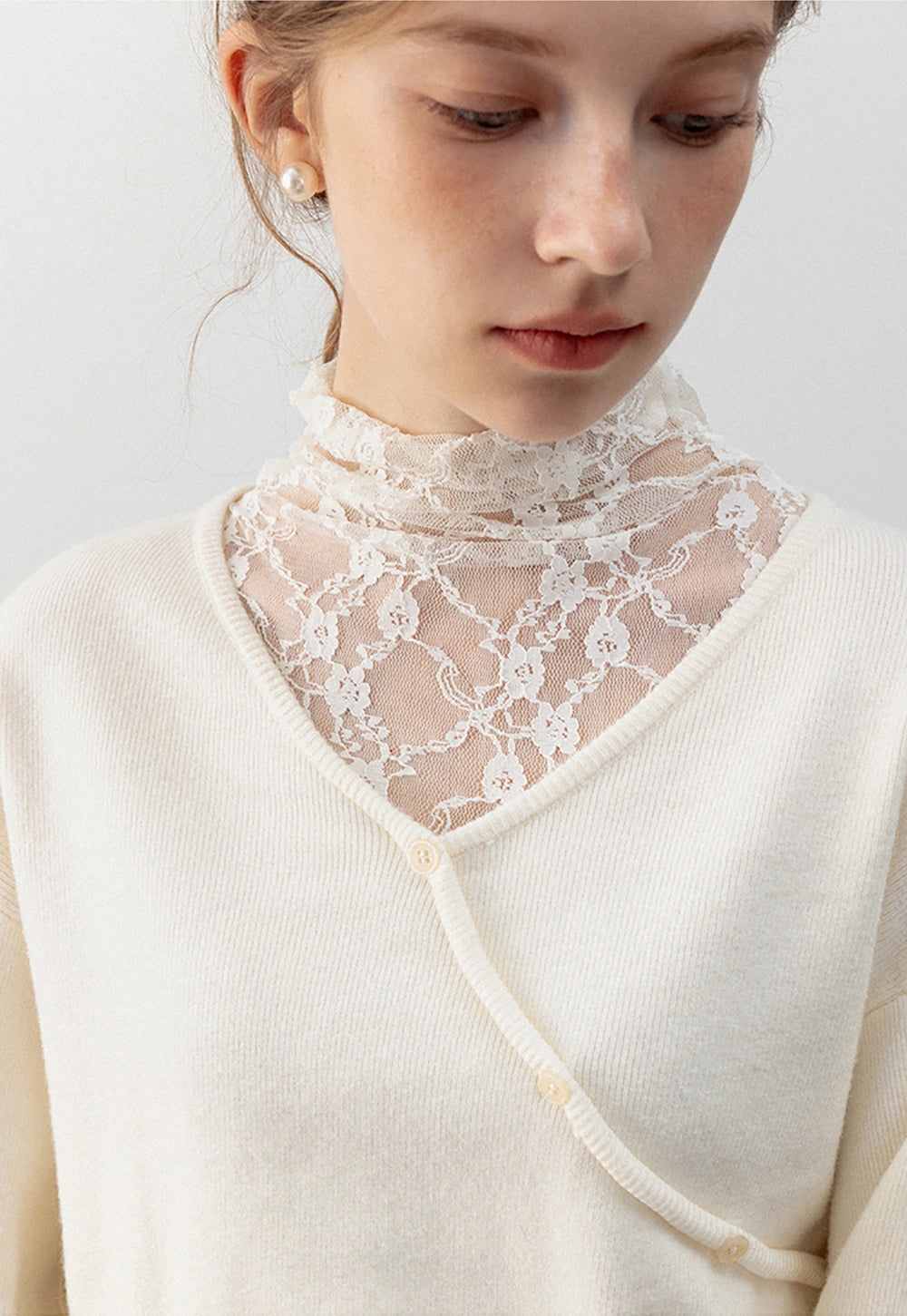 Women's Lace Trim Sweater