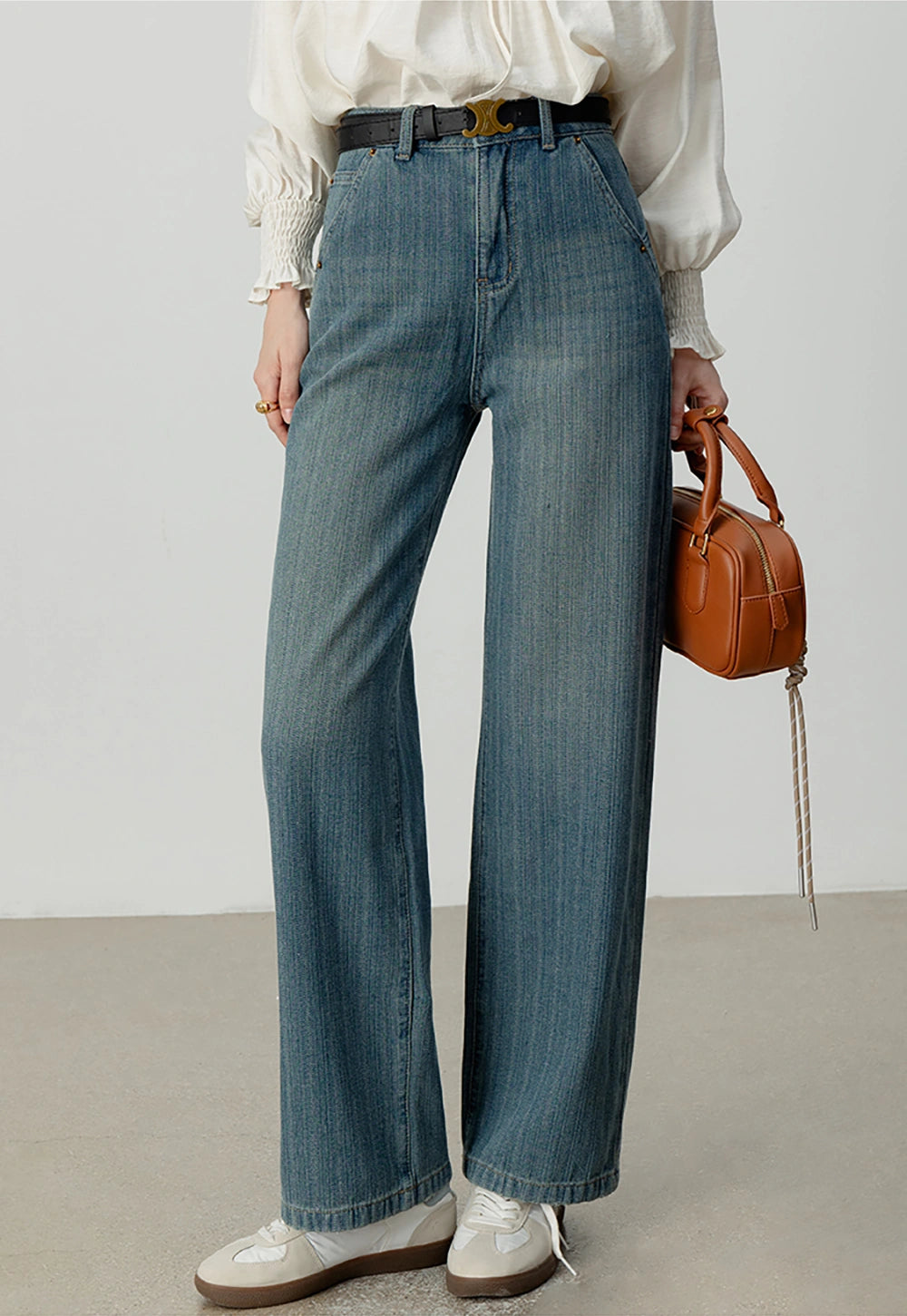 High-Waisted Wide-Leg Jeans