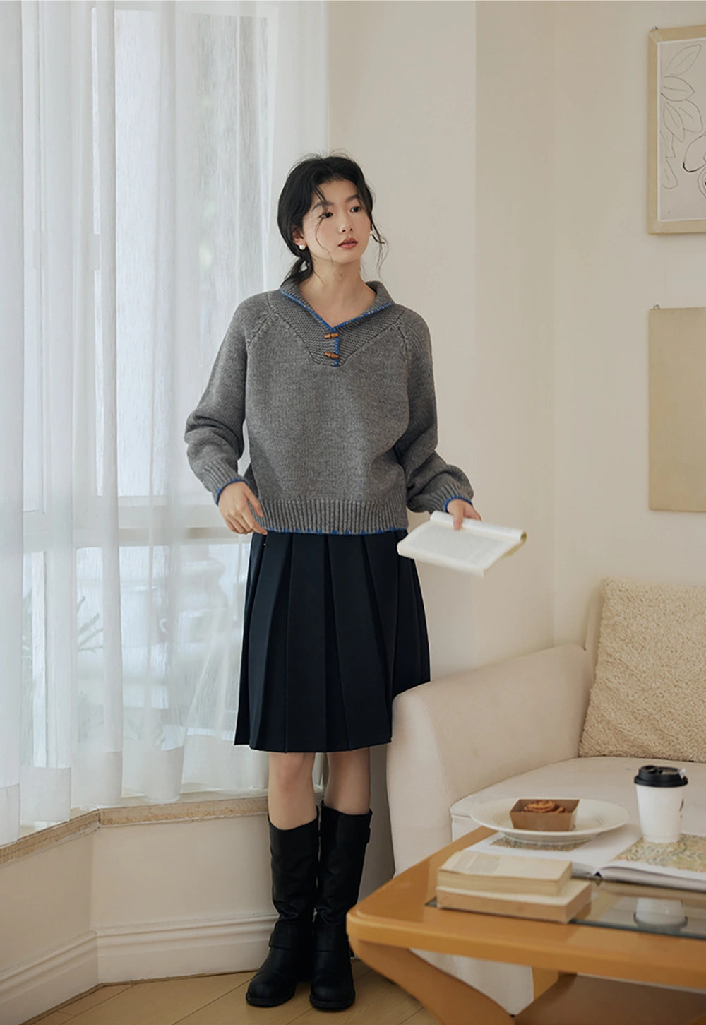 Women's Casual V-Neck Knit Sweater