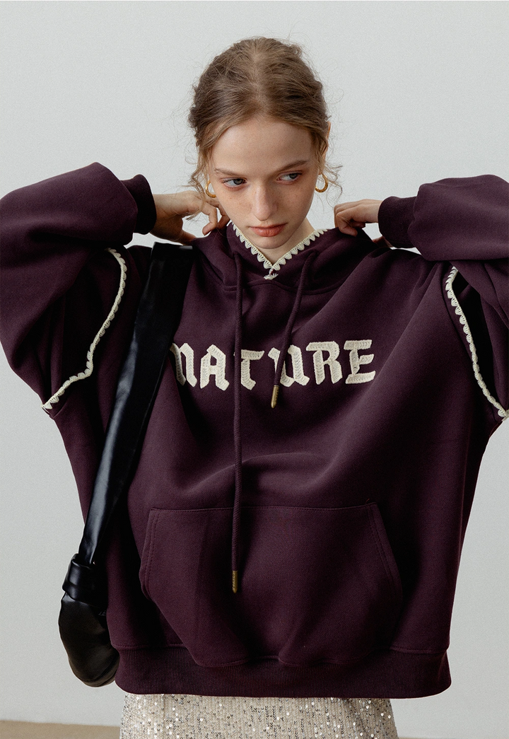 Women's Oversized Graphic Hoodie - 'NATURE' Print