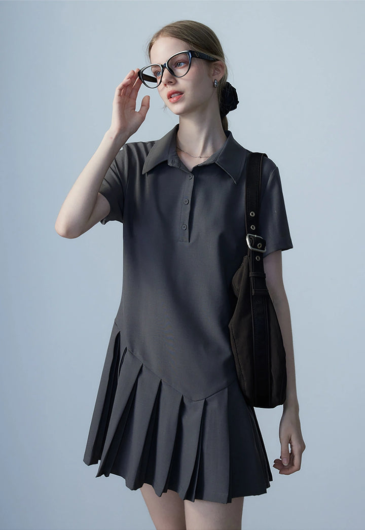 Women's Pleated Polo Dress