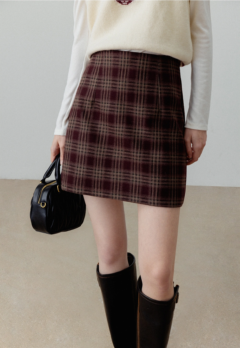 Plaid High-Waist Mini Skirt