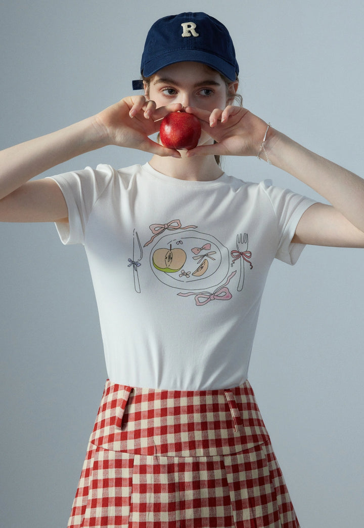 T-shirt à manches courtes et imprimé graphique pour femmes