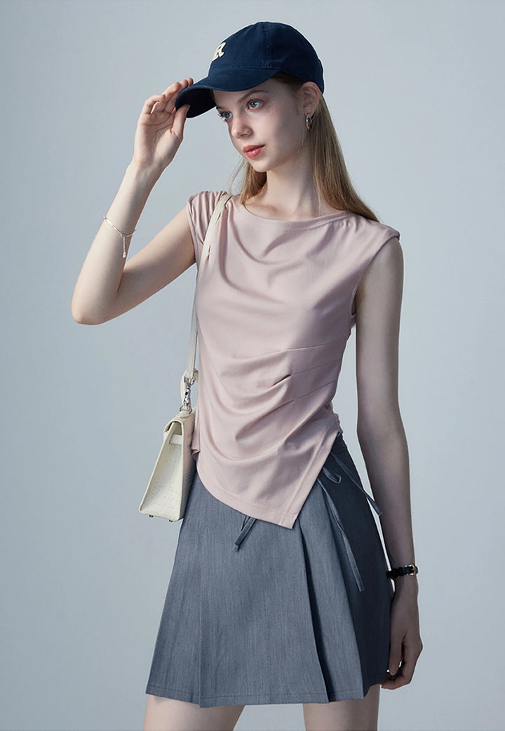 Women's Draped Asymmetrical Top