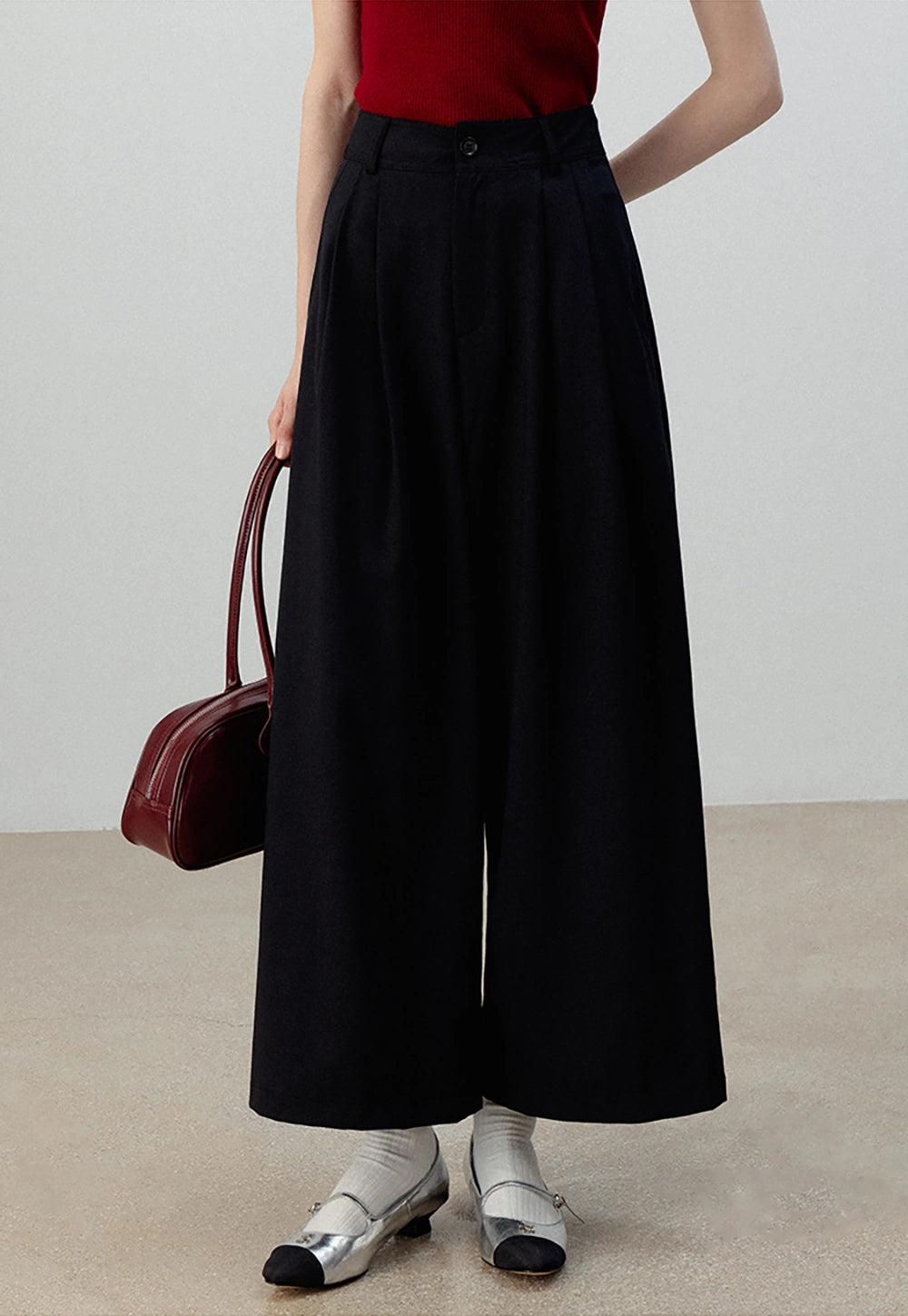 High-Waisted Wide-Leg Trousers