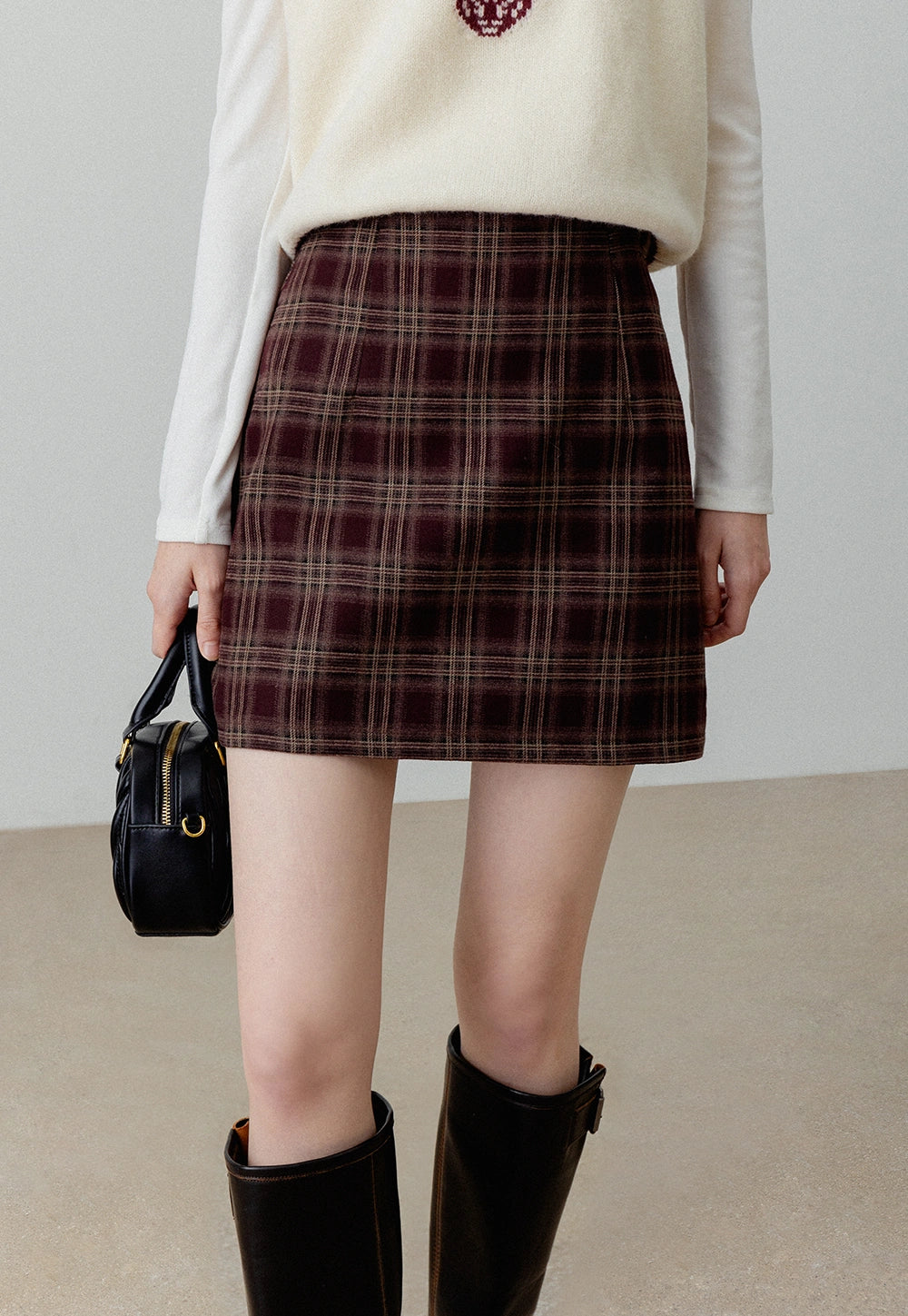 Plaid High-Waist Mini Skirt