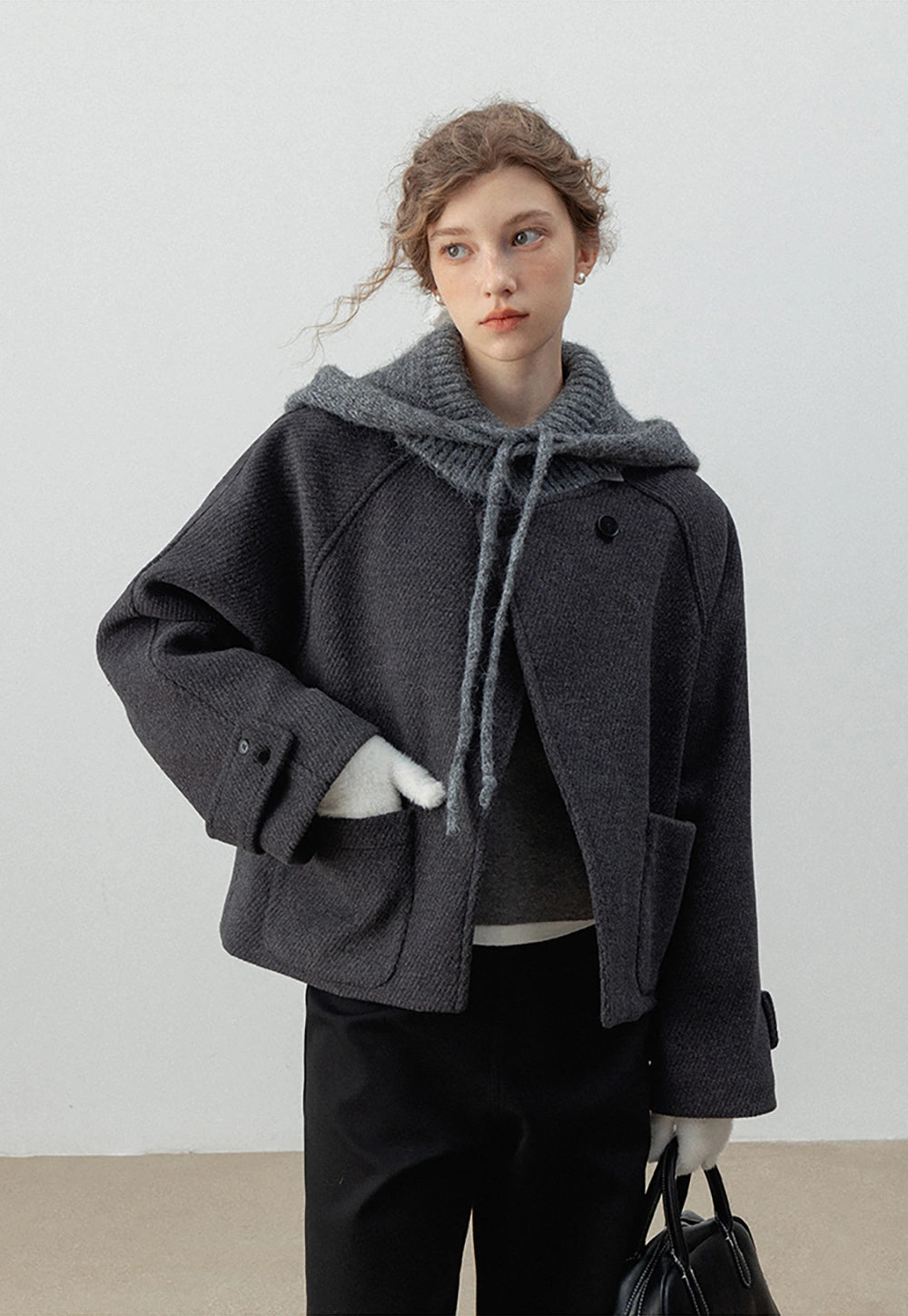 Women's Wool Blend Hooded Coat