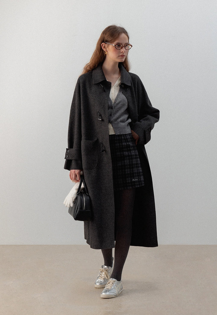 Classic Toggle Coat with Contrast Collar