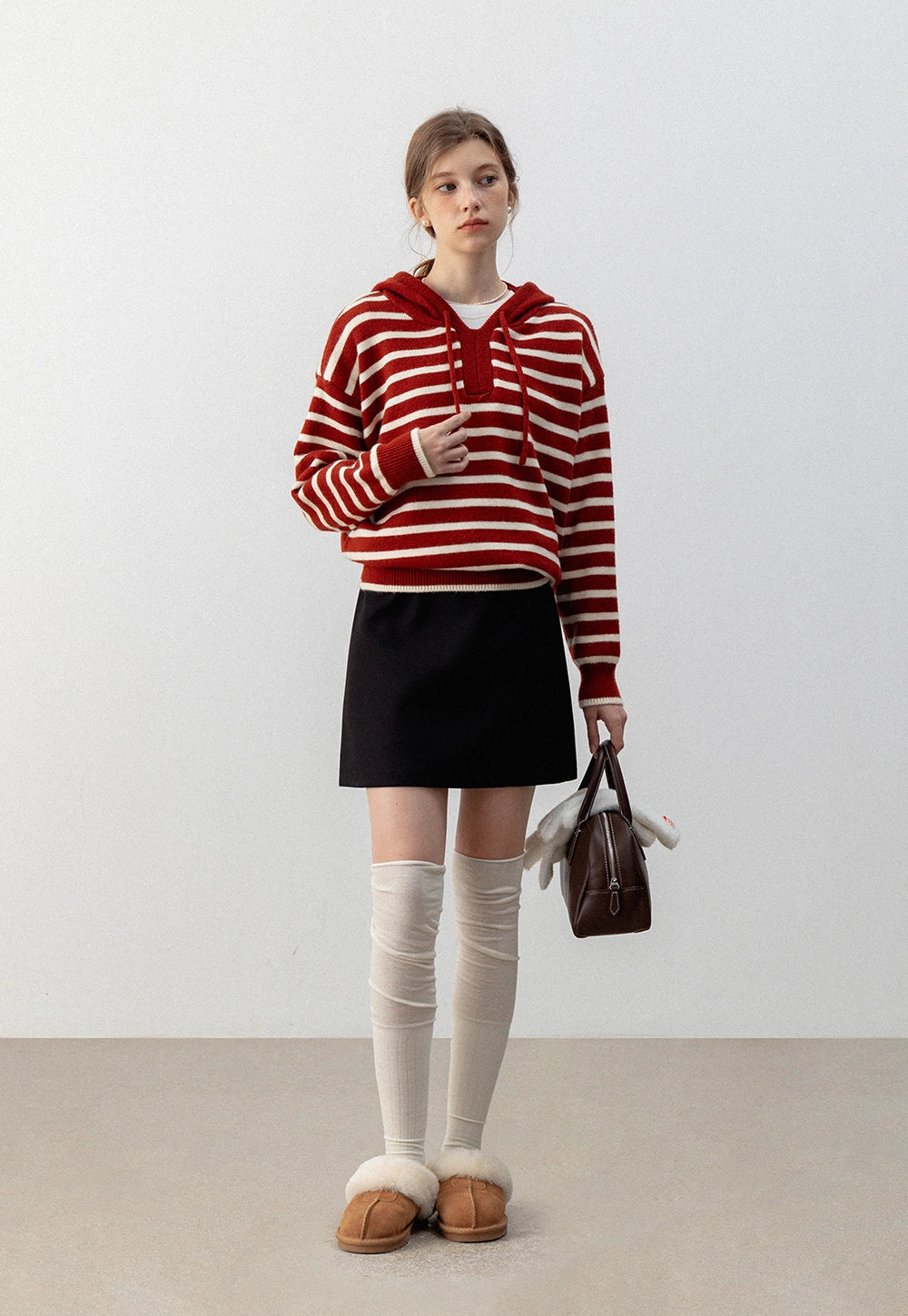 Women's Striped Hoodie Sweater