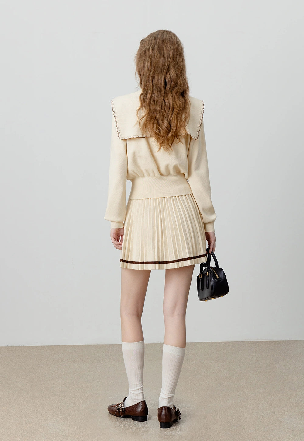 Knit Set with Pleated Skirt