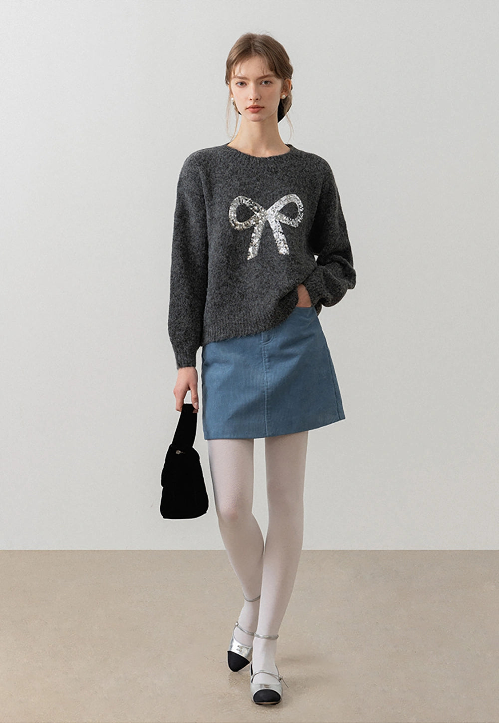 Women's Sequin Bow Sweater