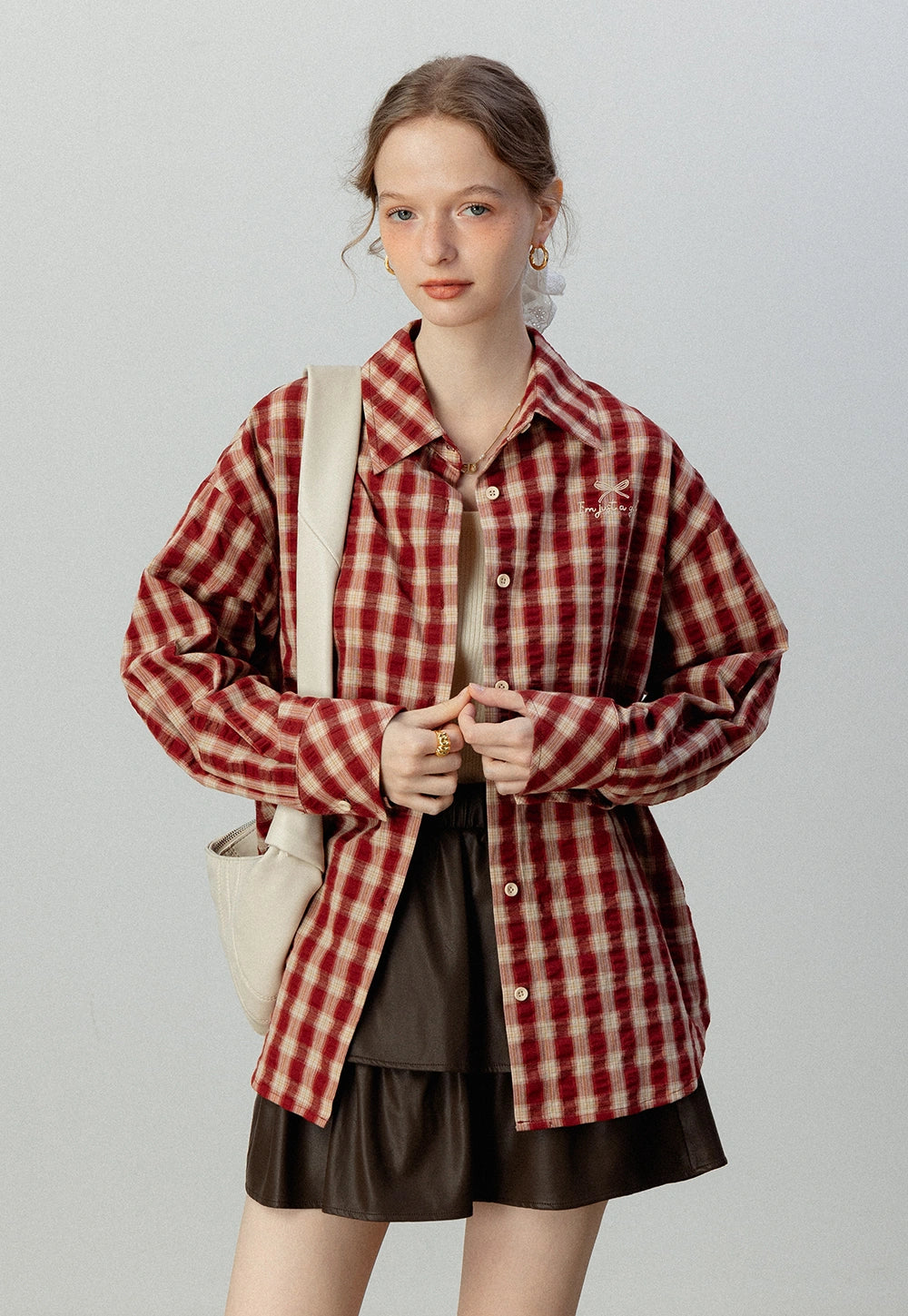 Women's Plaid Button-Up Shirt