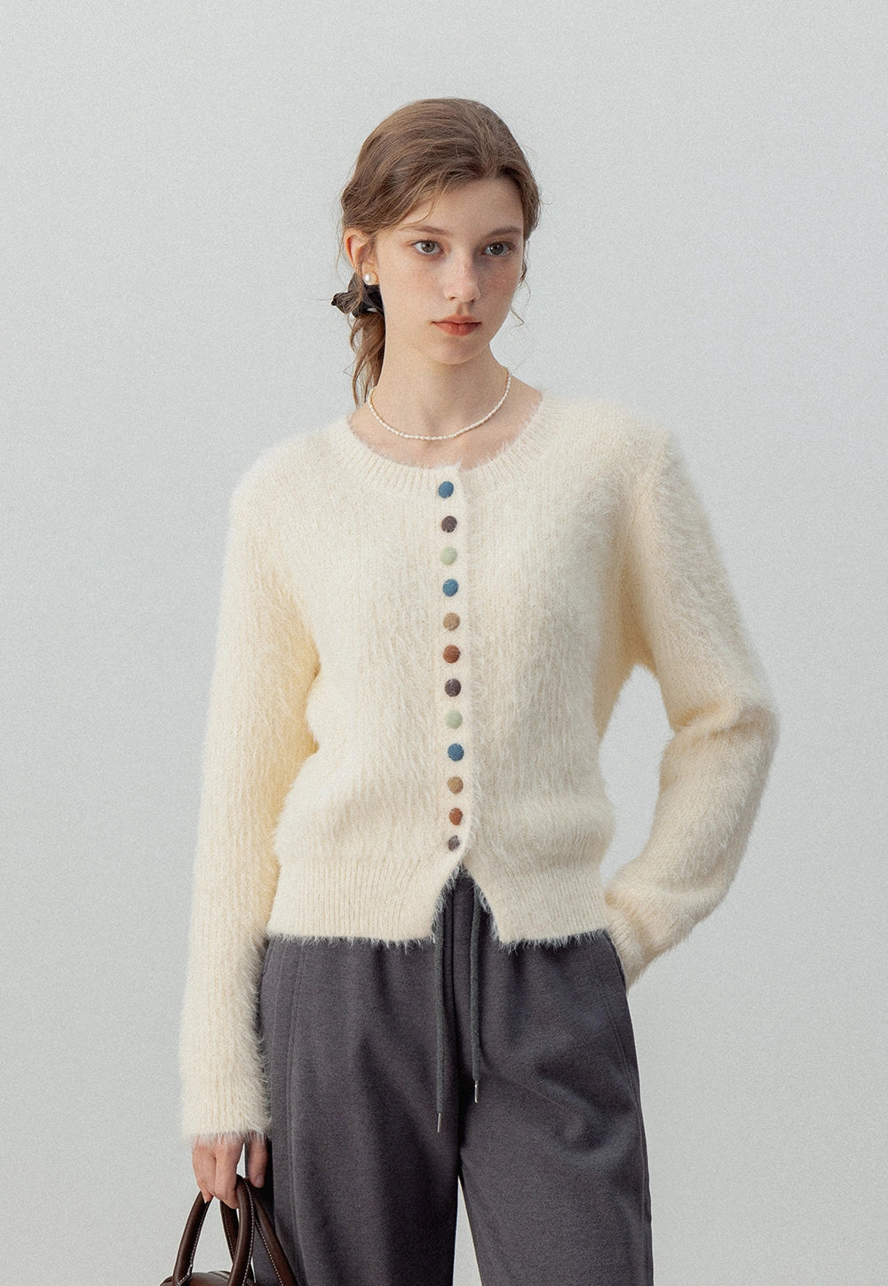 Women's Button Fuzzy Cardigan