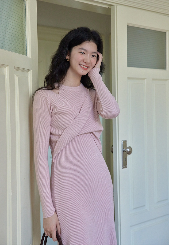 Women's Cold Shoulder Knit Dress