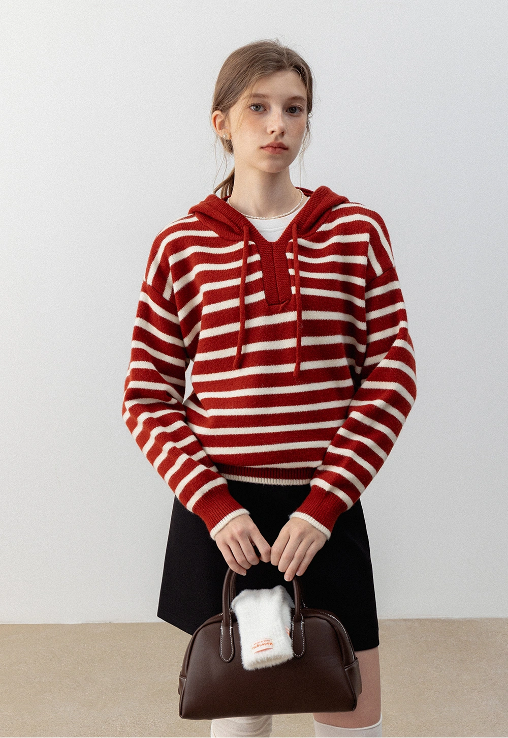 Women's Striped Hoodie Sweater