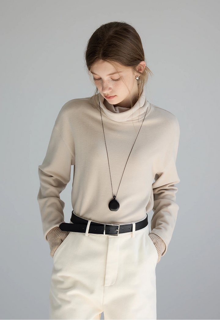 Women's Relaxed Turtleneck Pullover Top