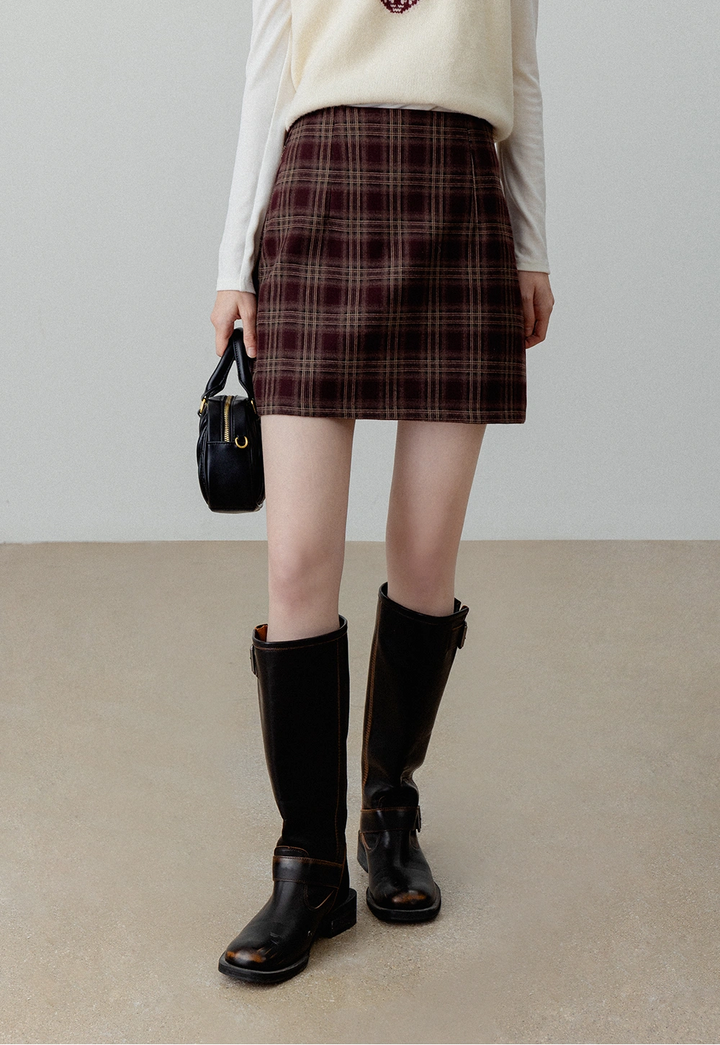 Plaid High-Waist Mini Skirt