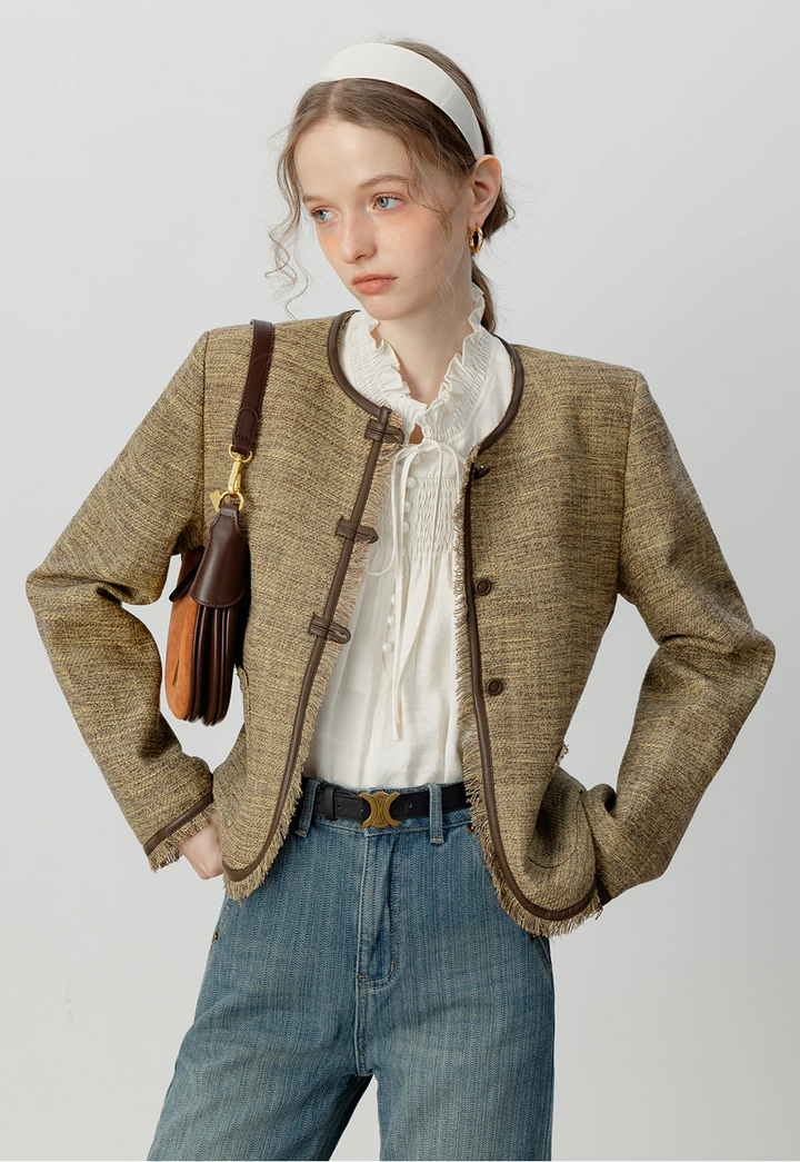 women's Classic Textured Tweed Jacket