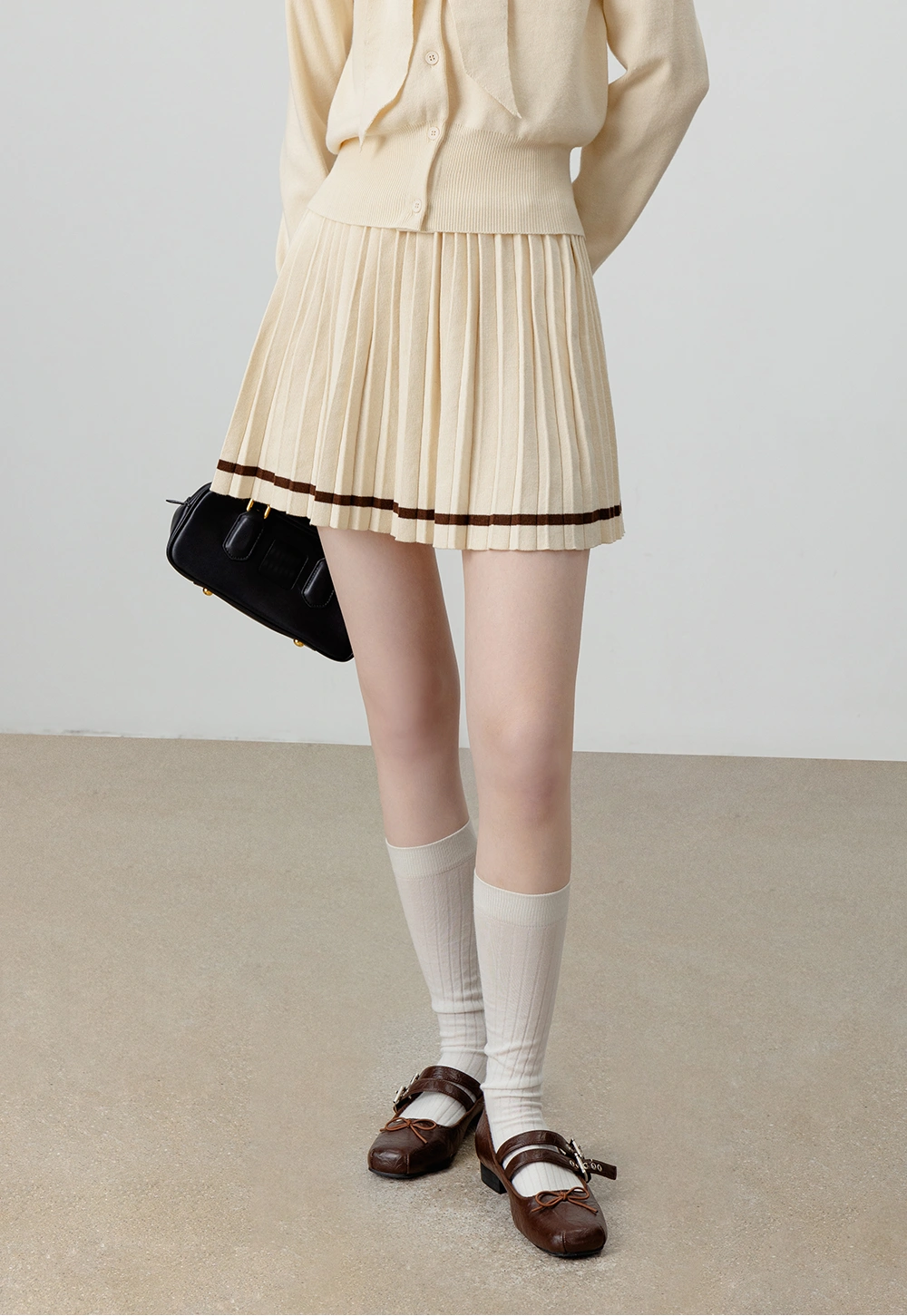 Knit Set with Pleated Skirt