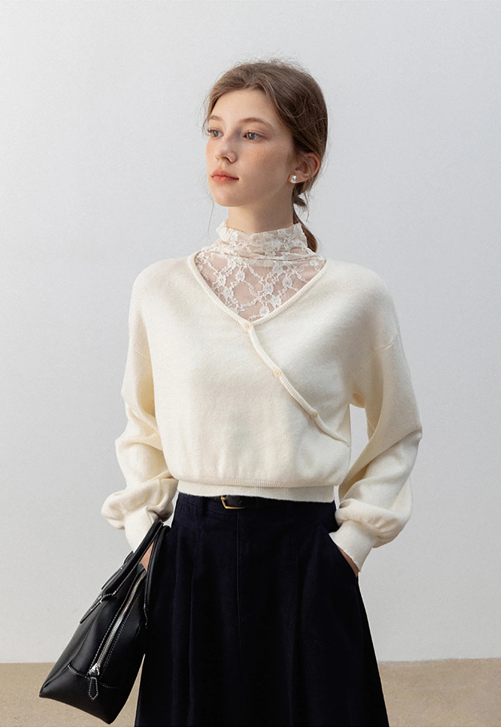 Women's Lace Trim Sweater