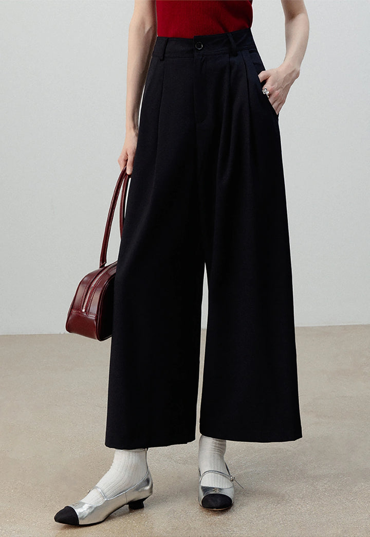 High-Waisted Wide-Leg Trousers