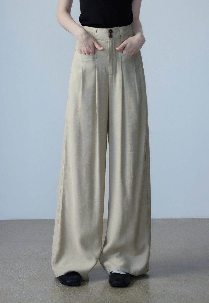 Women's Wide-Leg Pleated Pants