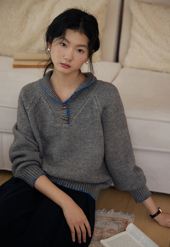 Women's Casual V-Neck Knit Sweater