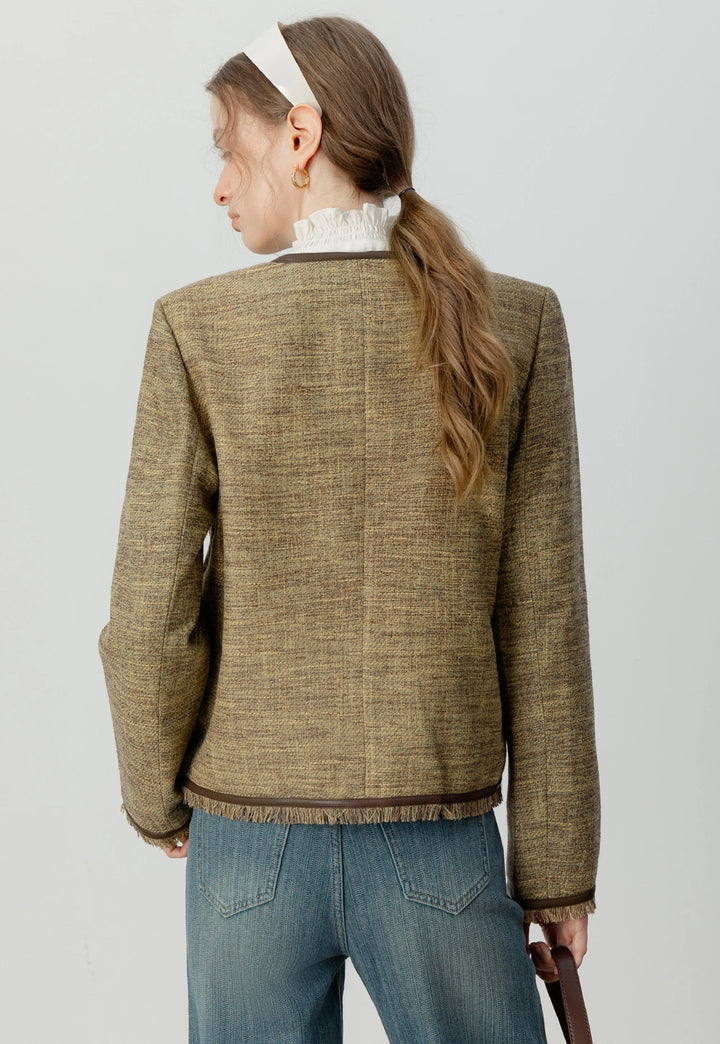 women's Classic Textured Tweed Jacket